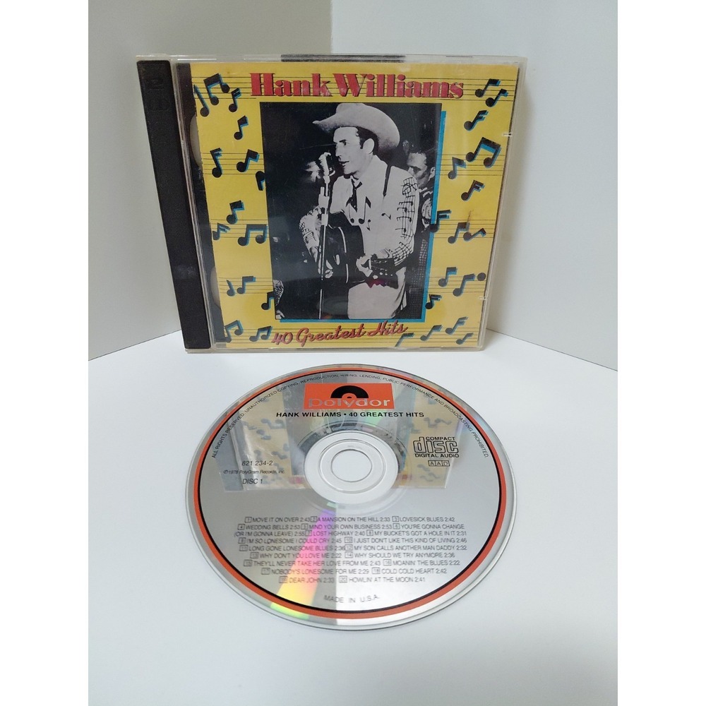Hank Williams Sr Cd 40 Greatest Hits by Williams Sr, Hank (CD, 1990)